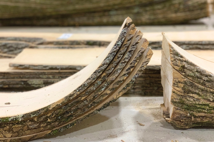 Zakrivljeno jasenovo drvo se koristi u procesu izgradnje 3D štampane kućice